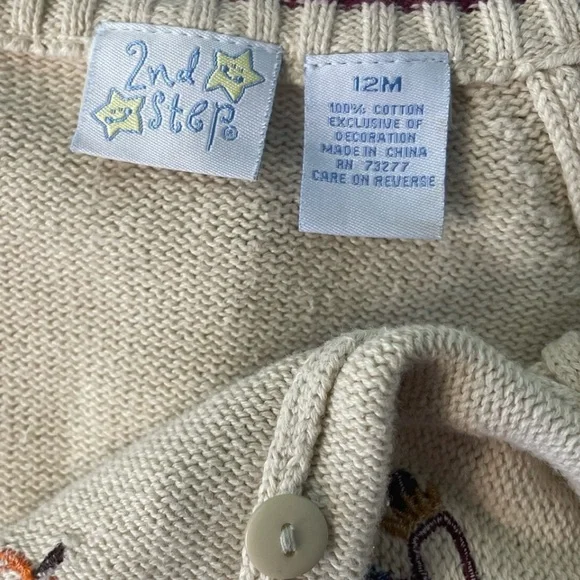 Y2K 2nd Step Fall Tan Scarecrow Pumpkin
Cardigan button Sweater 12M - Picture 8 of 10
